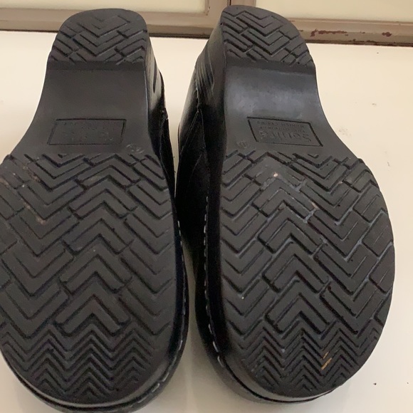 SANITA WEDGE CLOGS BLACK SZ 40 USA 9.5 PREOWNED HEEL MULES - Picture 10 of 16